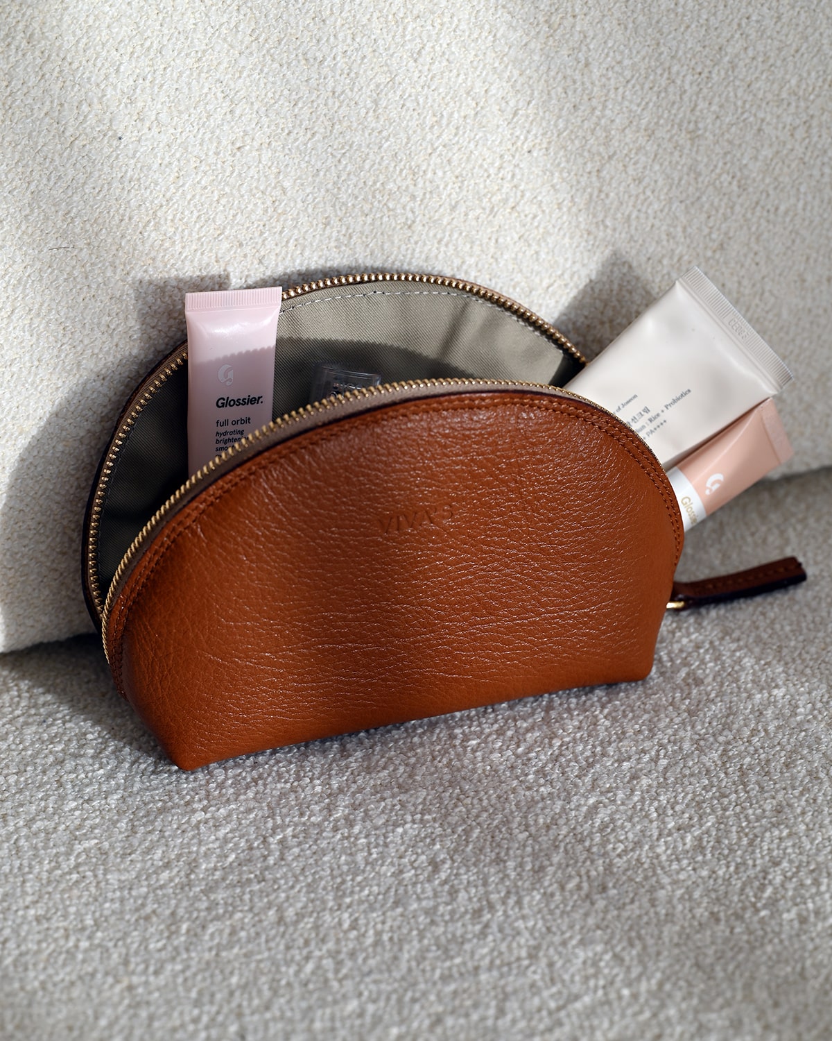 PETRA torbica za ličila Dark Caramel