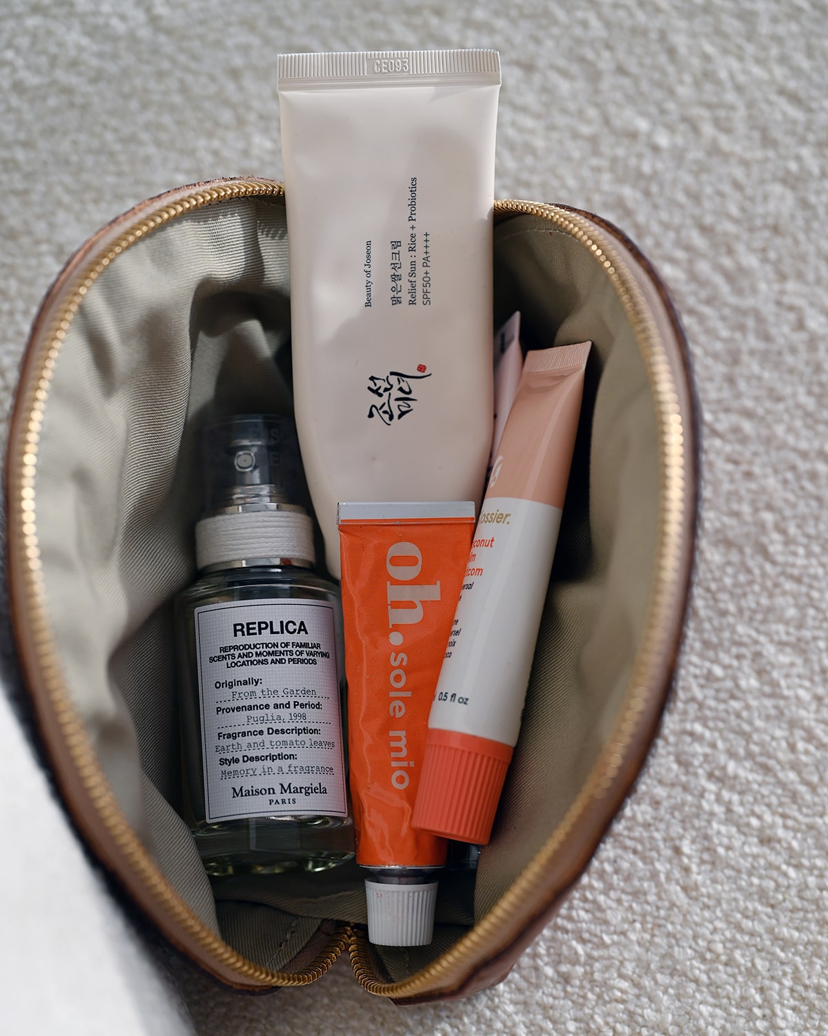 PETRA torbica za ličila Dark Caramel