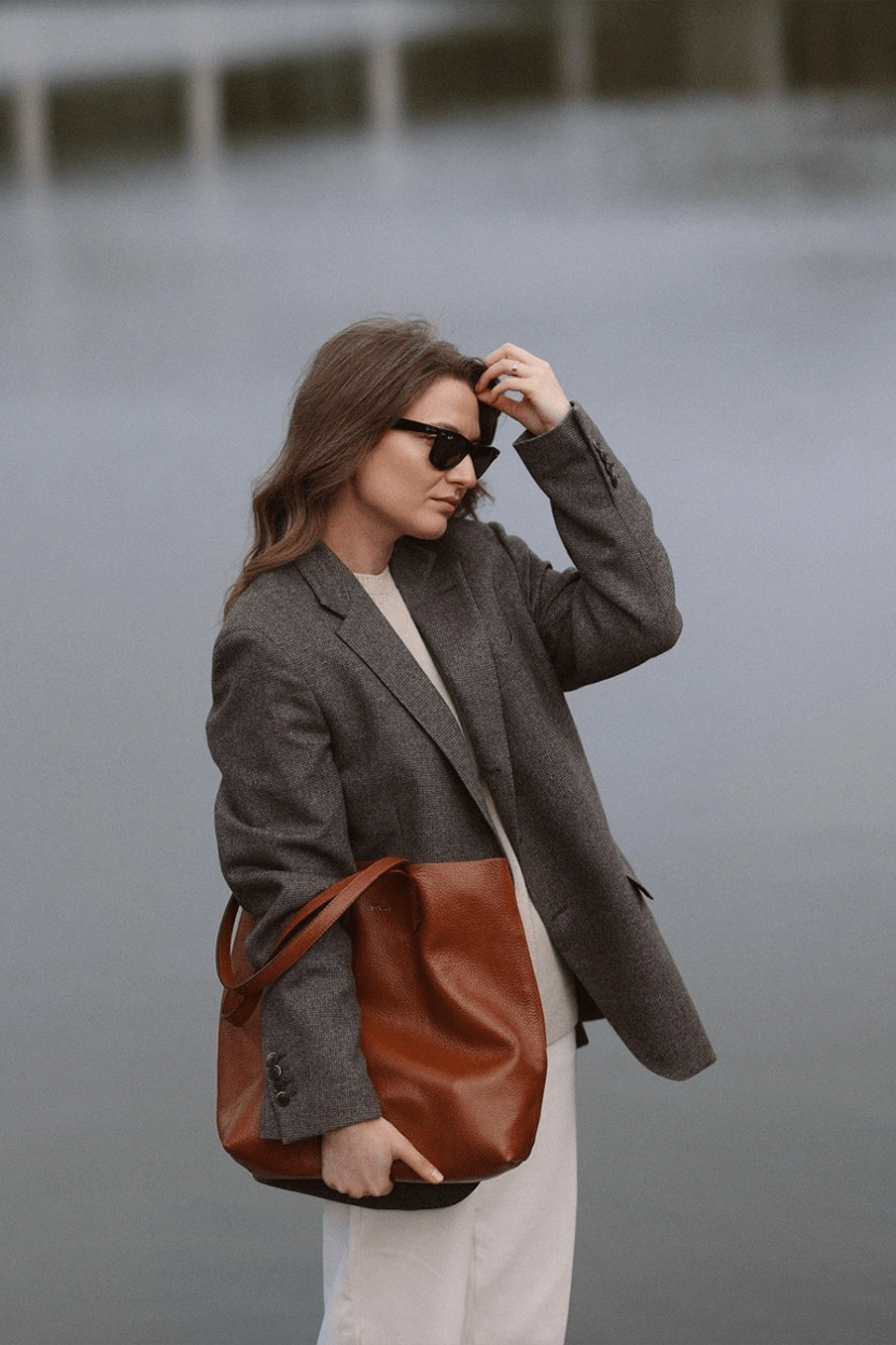 BRUNA Tote torba Dark Caramel