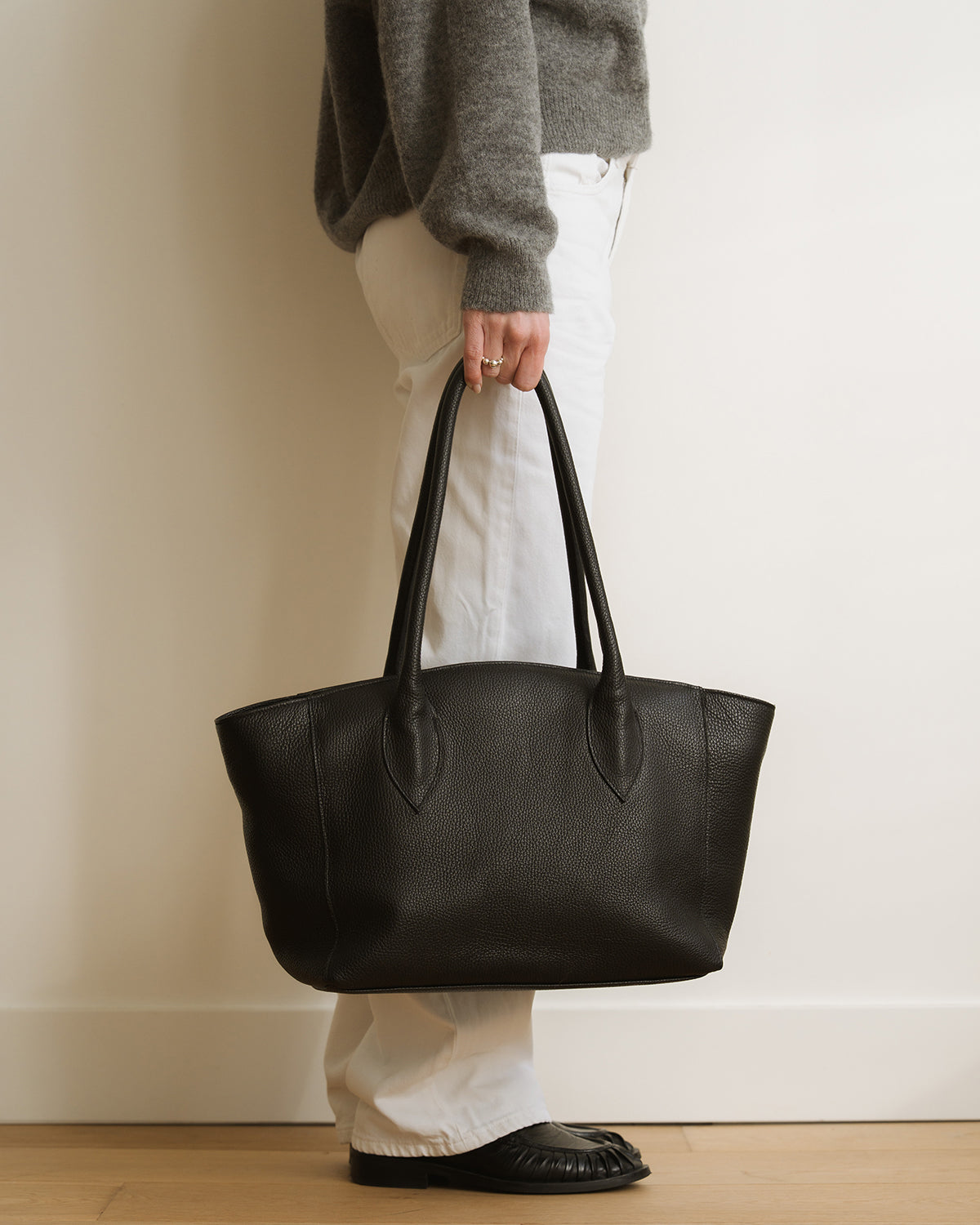 SOPHIE Lux Leather Work Bag Rich Black