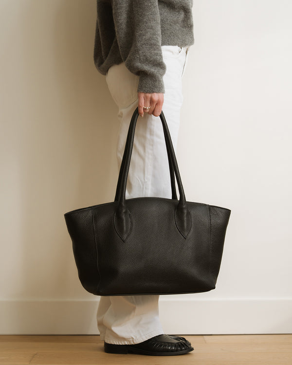 SOPHIE Lux Leather Work Bag Rich Black