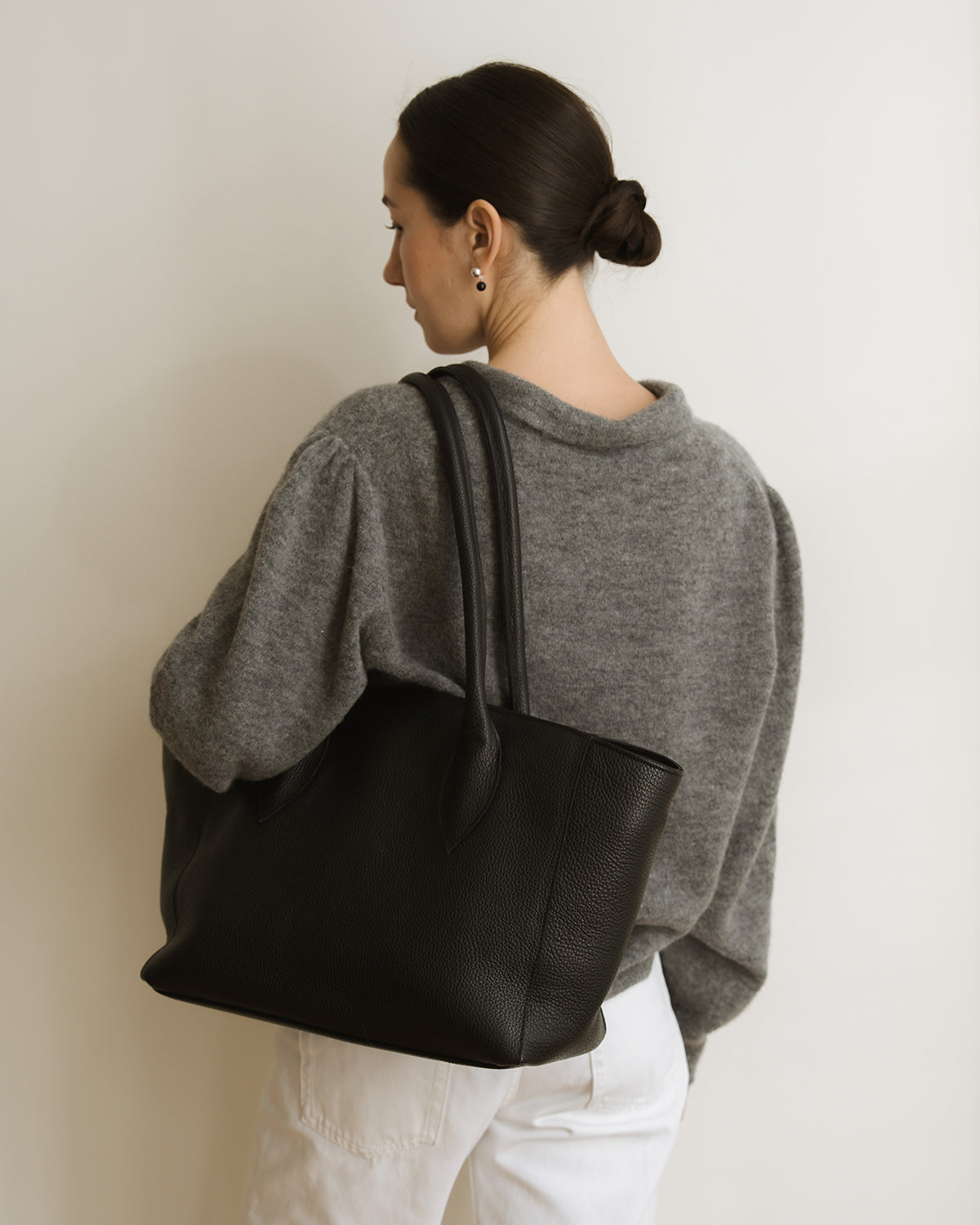 SOPHIE Lux Leather Work Bag Rich Black