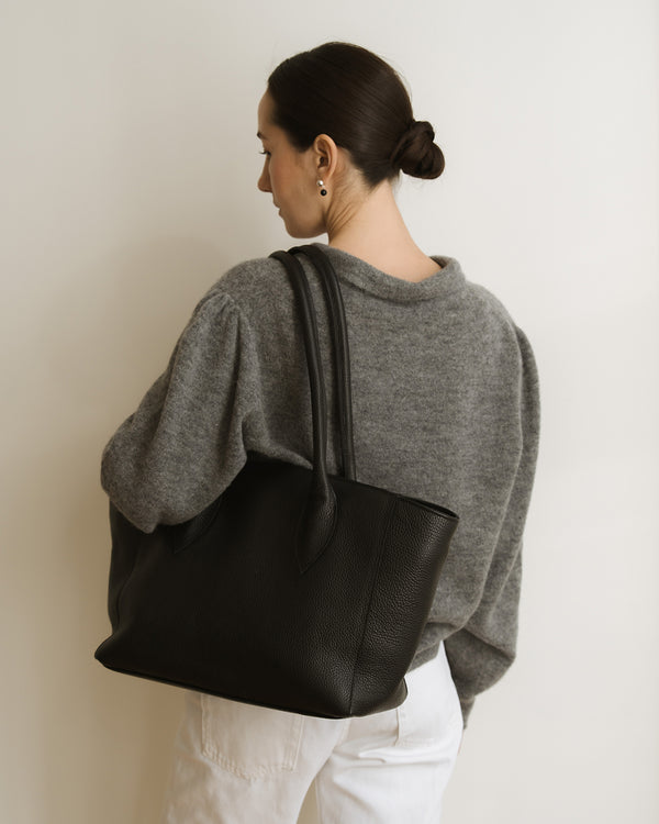 SOPHIE Lux Leather Work Bag Rich Black