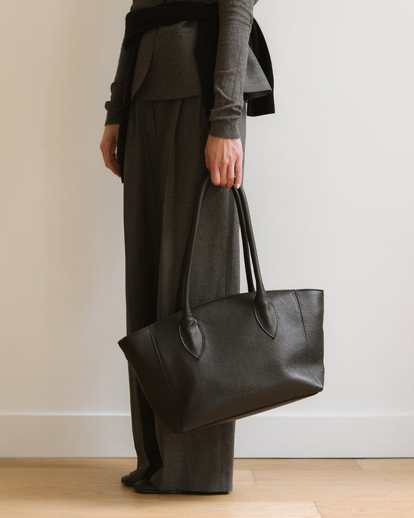 SOPHIE Lux Leather Work Bag Rich Black