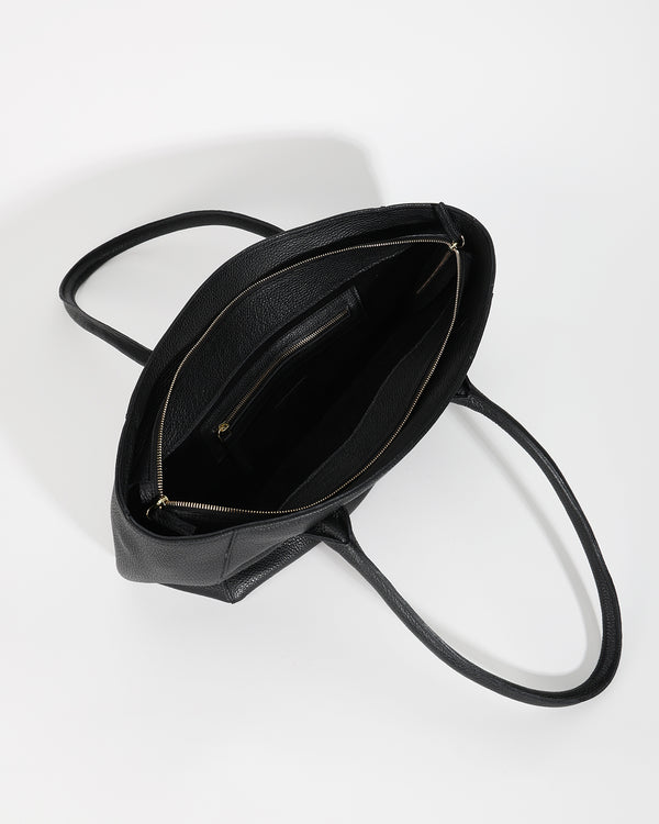 SOPHIE Lux Leather Work Bag Rich Black