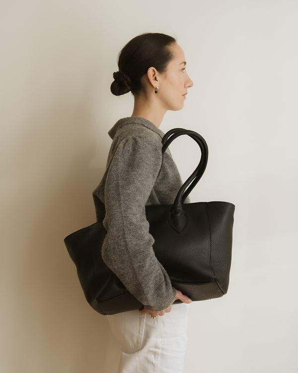 SOPHIE Lux Leather Work Bag Rich Black