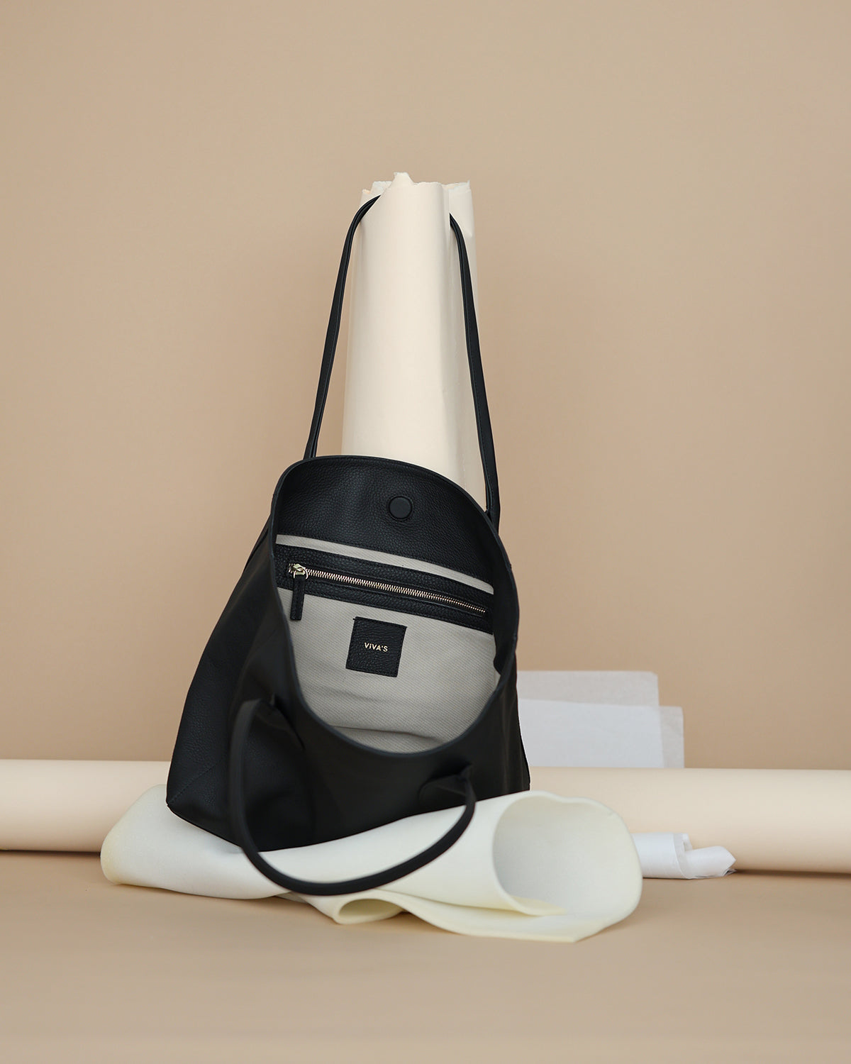 Sophie Lux Leather Work Bag Rich Black