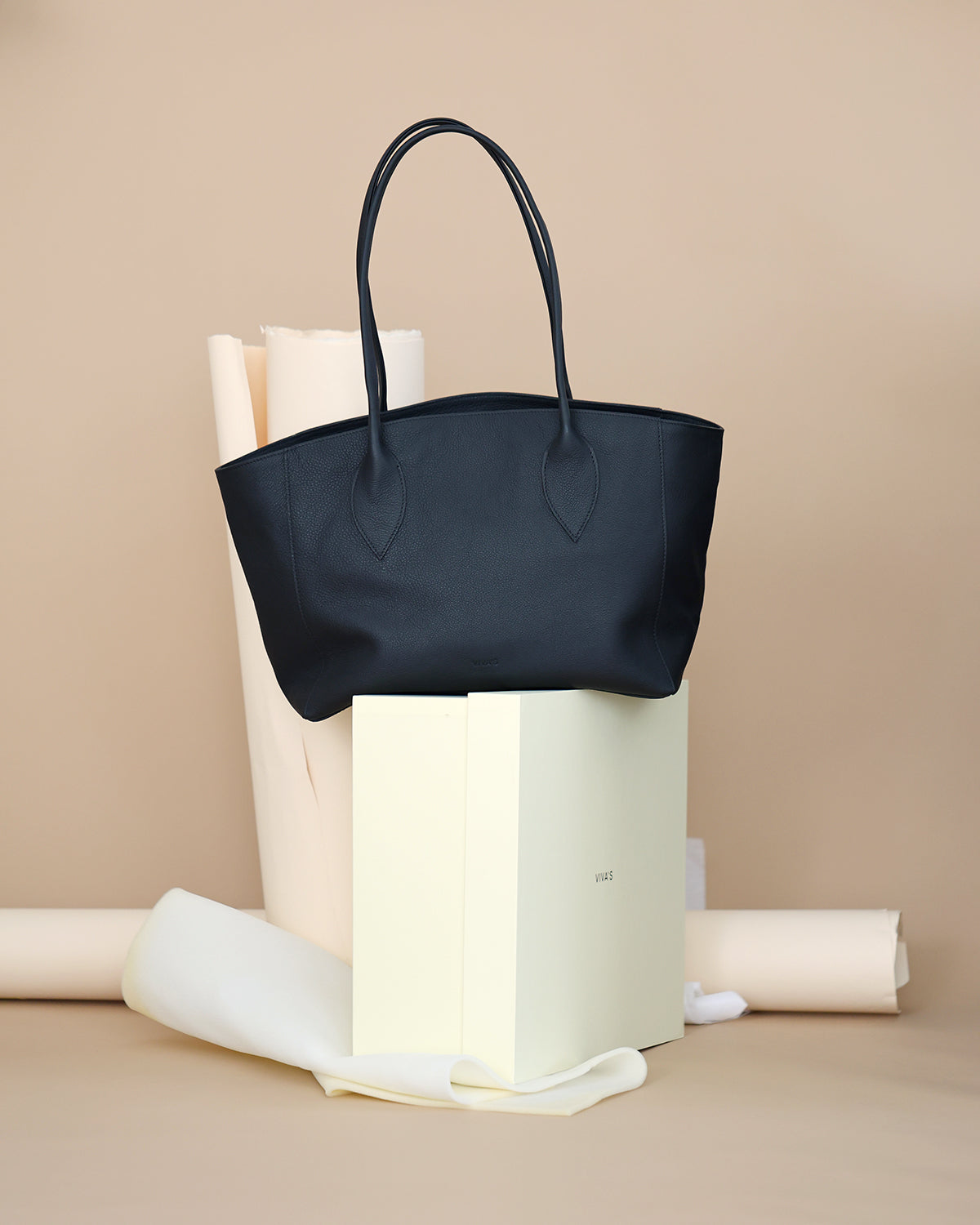 Sophie Lux Leather Work Bag Rich Black