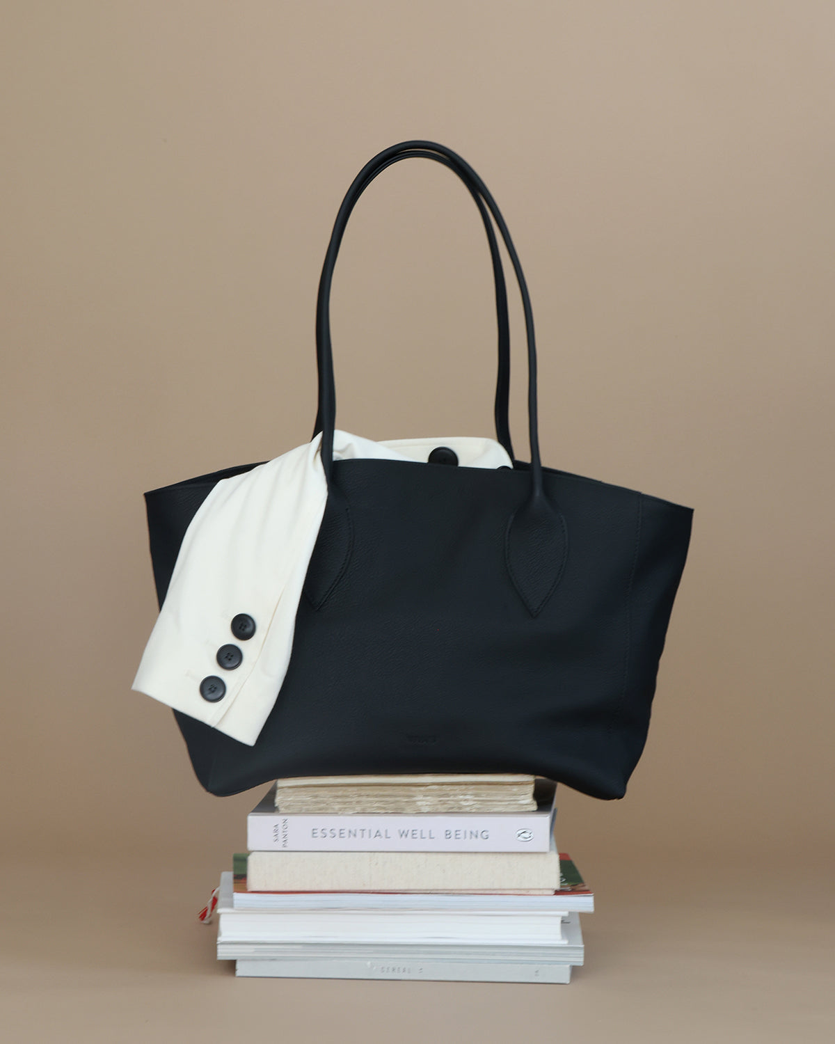 Sophie Lux Leather Work Bag Rich Black