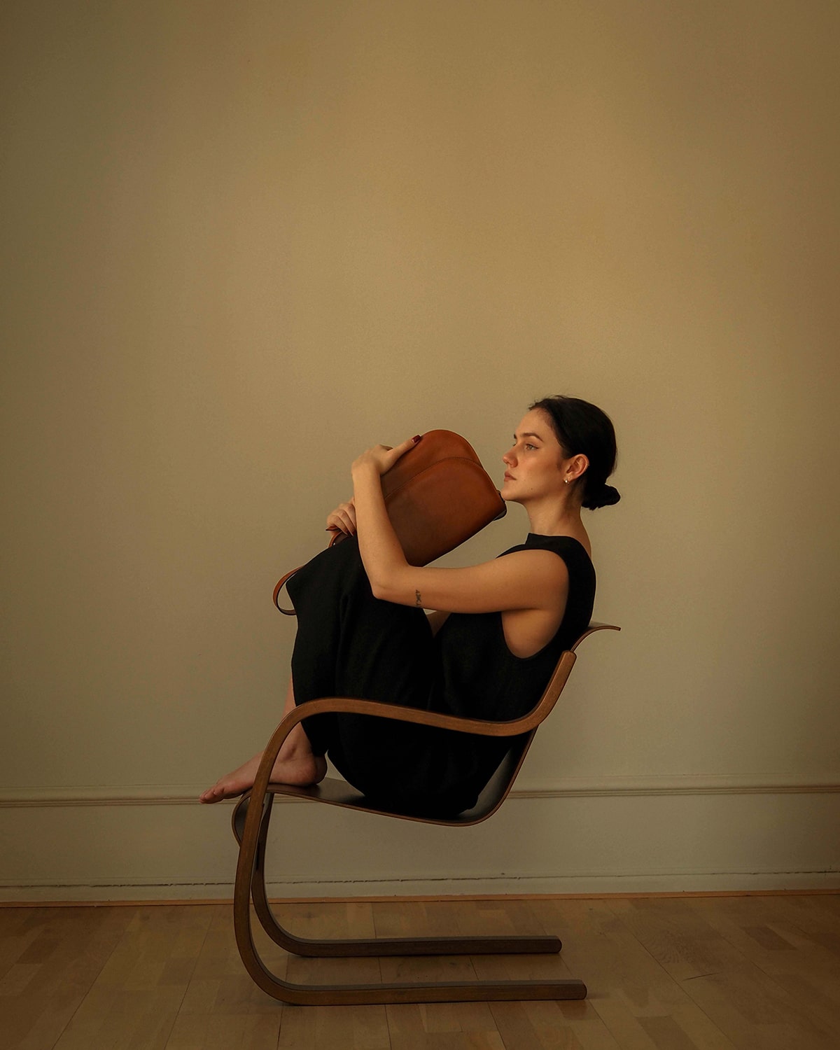 MARA Half Moon Bag Dark Caramel