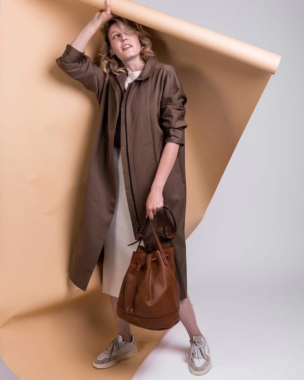 バッグ herlipto Cherry Bucket Bag Dark Brown Herlipto Cherry Bucket Bag