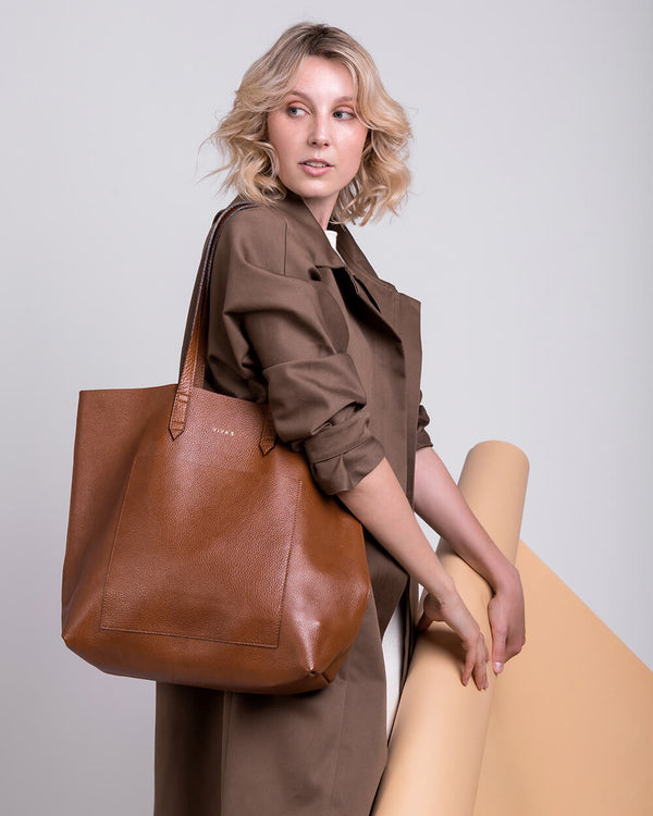 FRANKA Travel Tote Bag Dark Caramel