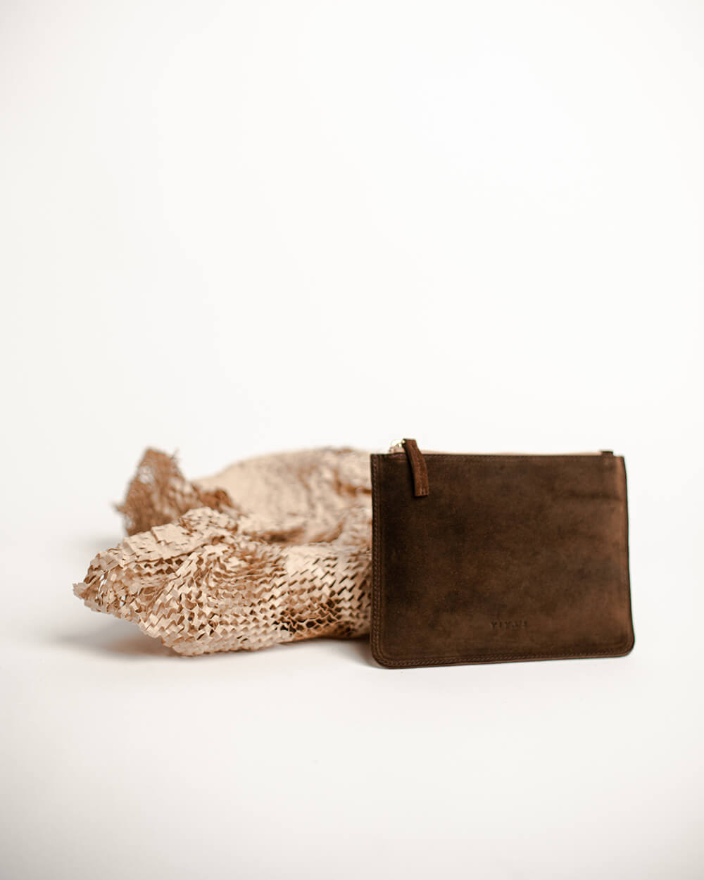 POUCH BAG MEDUIM brown suede