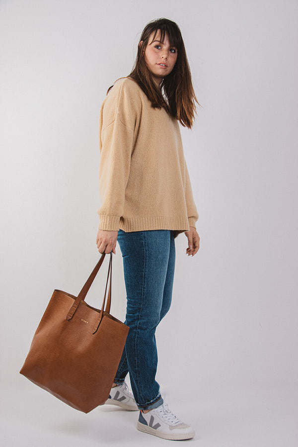 BRUNA Tote Bag Dark Caramel