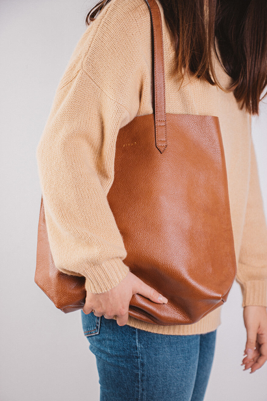 BRUNA Tote Bag Dark Caramel